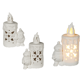 Ceramic candle with warm white LED