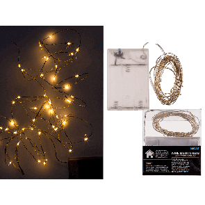 Wire light chain with 40 warm white LED