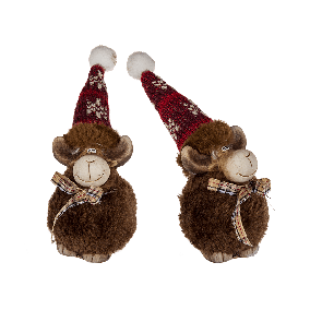 Brown ceramic/woolen elk