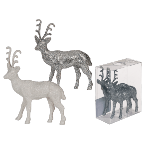 Plastic reindeer with glitter