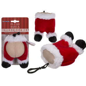 Plush Santa with carabiner hook & fart sound (incl. battery) ca. 11 cm