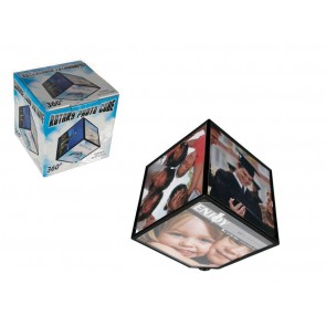 Rotating picture cube for 6 photos 11 x 11 cm