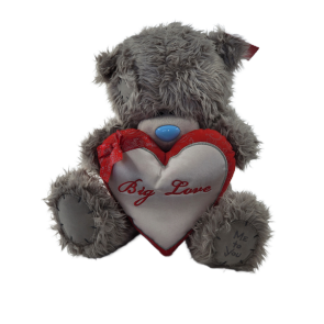 Plush bear with red heart