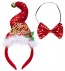 Sequin mini Santa hat with jinglebell & bow tie