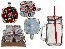 Vianočné poháre s viečkom a slamkou