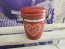 Ceramic jar with lid, red, 9 dl