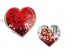 3D-Acrylic glitter heart waterglobe with heart foils for 1 picture 9 x 9 cm