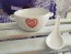 Ceramic bowl Heart, white 420 ml