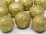 Glittery decorations Ball, gold, 3cm, 1pack